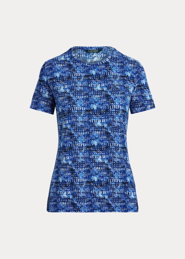 Playeras Ralph Lauren Mujer Azules / Multicolor - Print Jersey - AHUJM3478